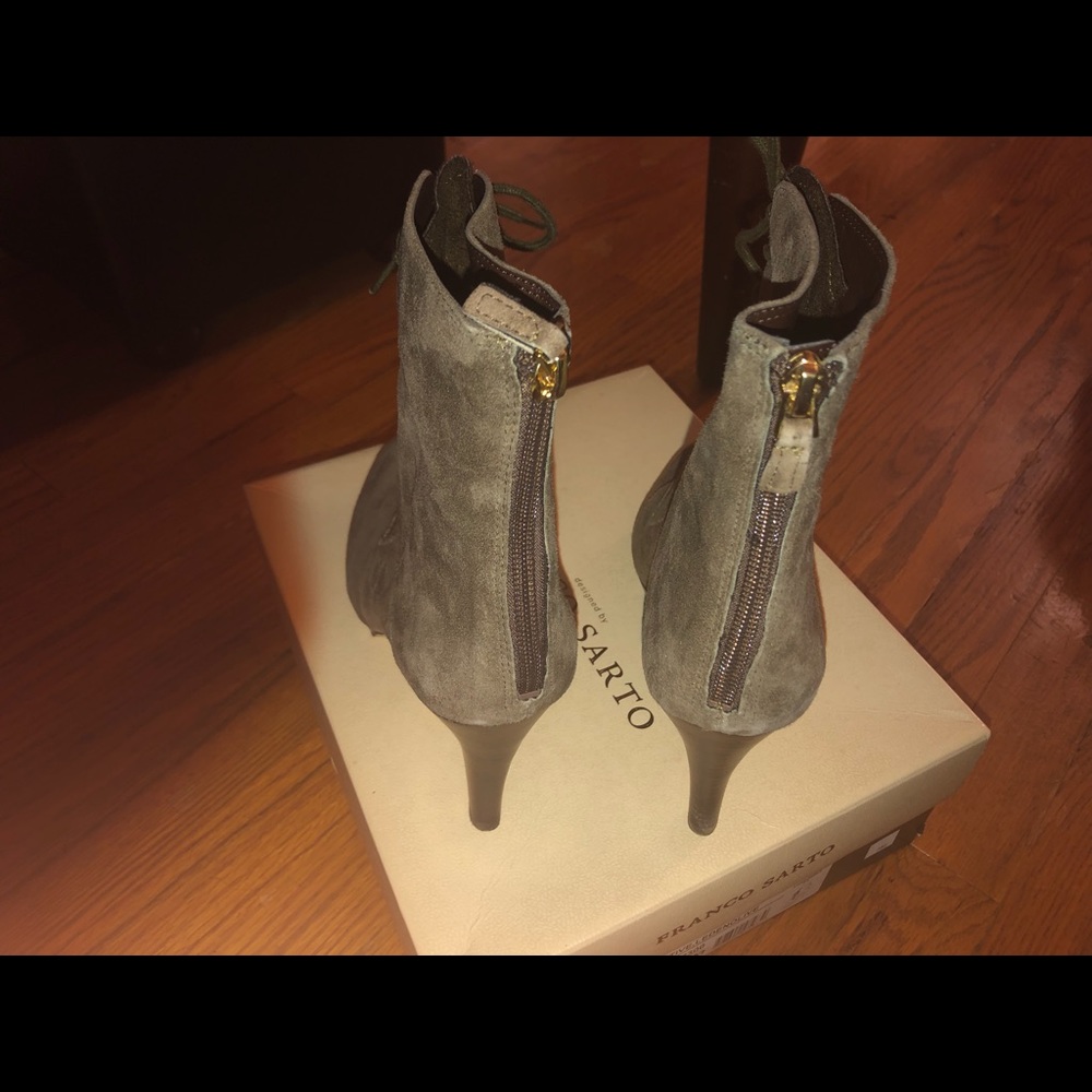 Zip up platform bootie.
